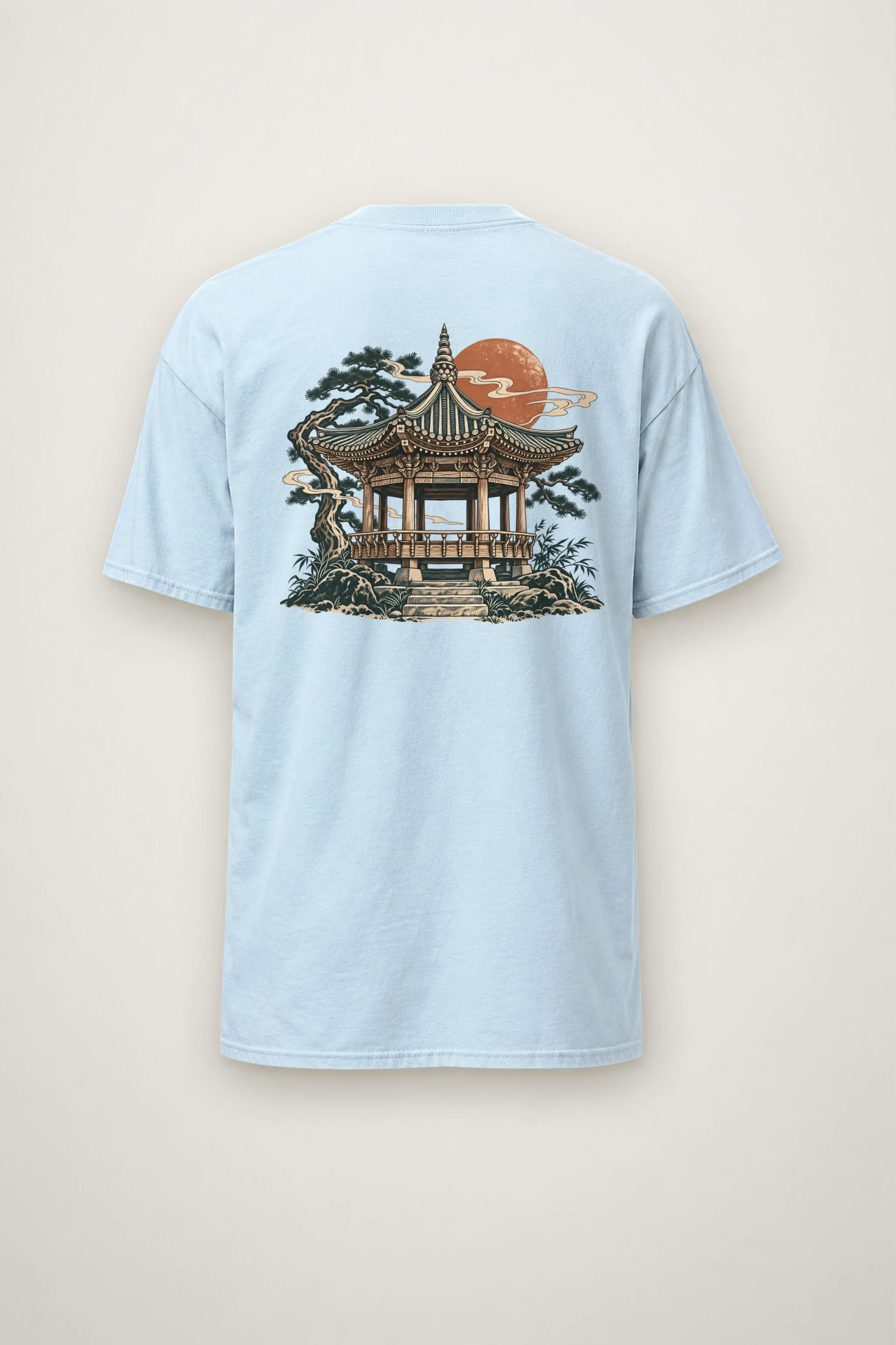 "Red Moon Pavilion" Heavyweight Unisex Crewneck T-shirt