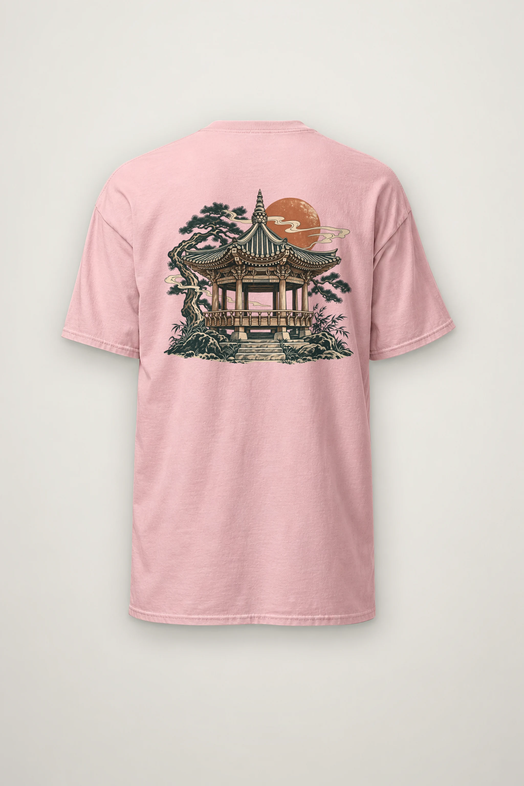 "Red Moon Pavilion" Heavyweight Unisex Crewneck T-shirt