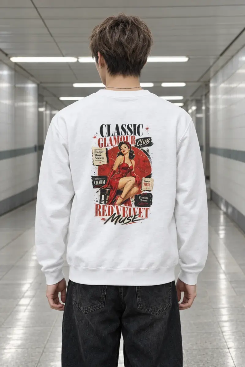 "Red Velvet Muse" Heavy Blend Unisex Crewneck Sweatshirt