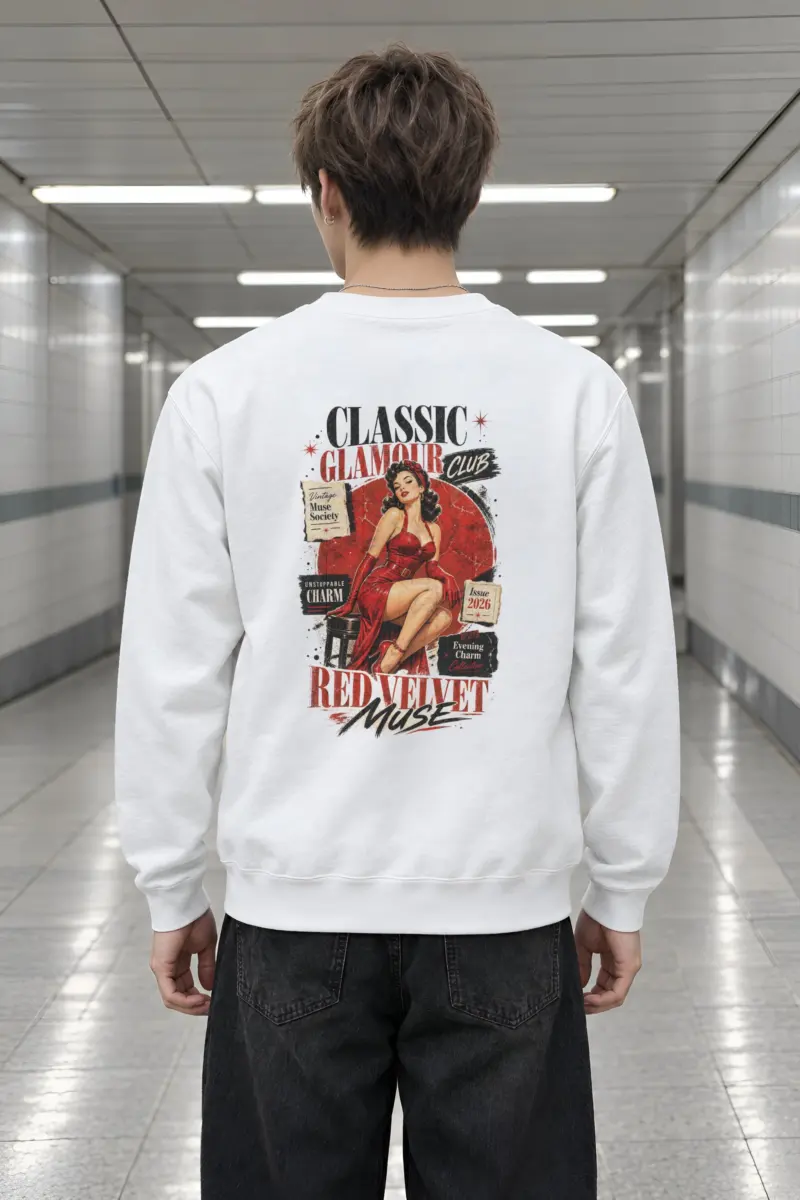 "Red Velvet Muse" Heavy Blend Unisex Crewneck Sweatshirt