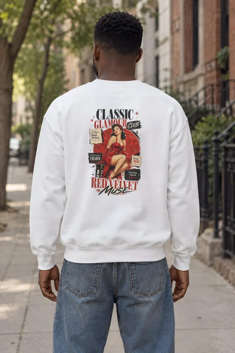 "Red Velvet Muse" Heavy Blend Unisex Crewneck Sweatshirt