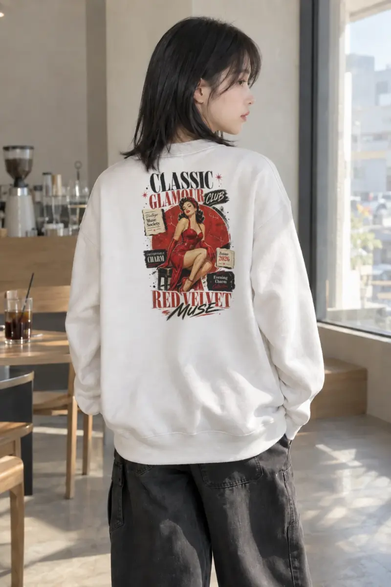 "Red Velvet Muse" Heavy Blend Unisex Crewneck Sweatshirt | Gildan 18000