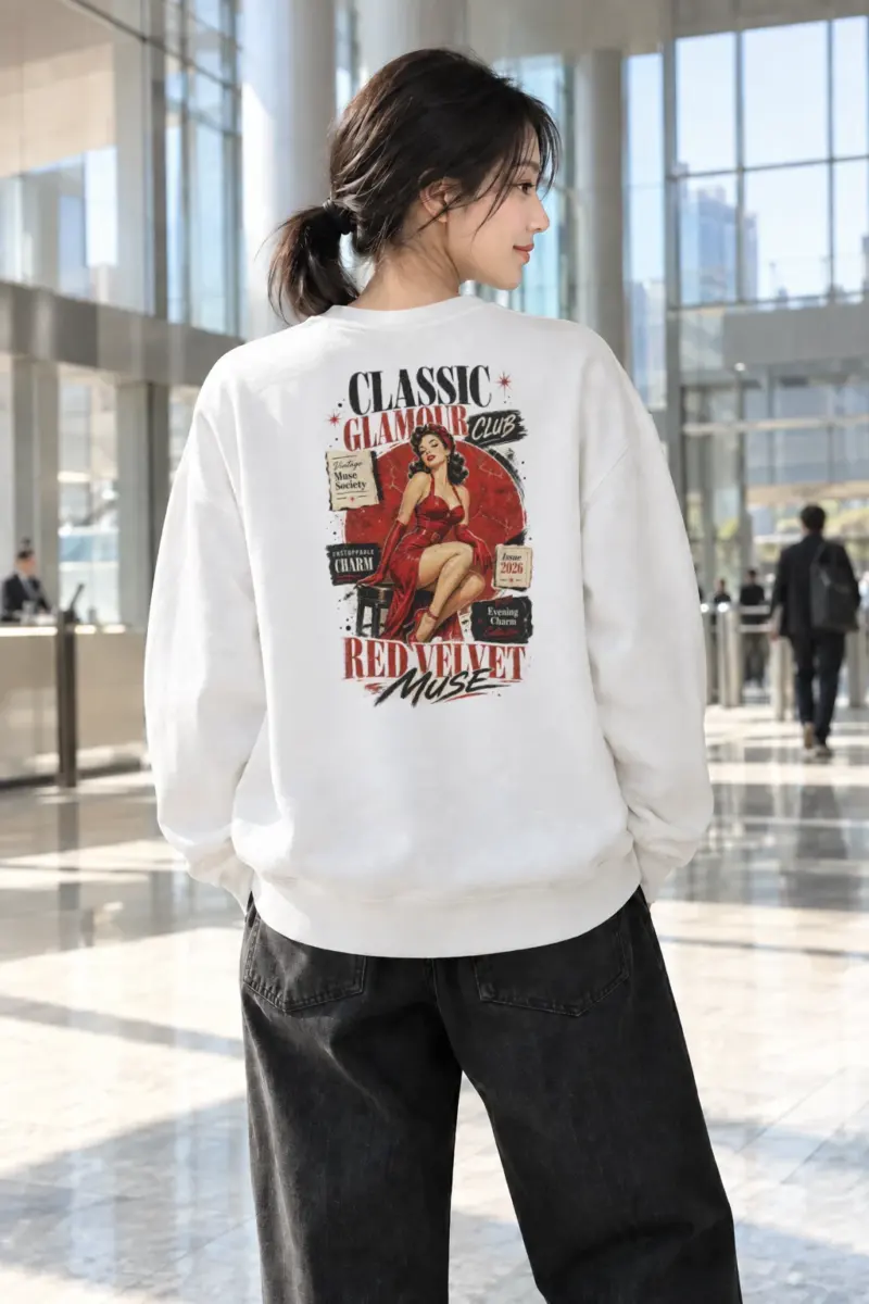 "Red Velvet Muse" Heavy Blend Unisex Crewneck Sweatshirt | Gildan 18000
