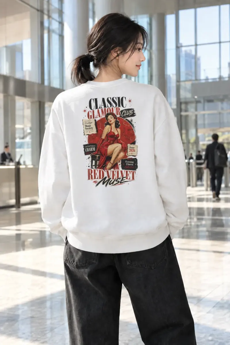 "Red Velvet Muse" Heavy Blend Unisex Crewneck Sweatshirt | Gildan 18000