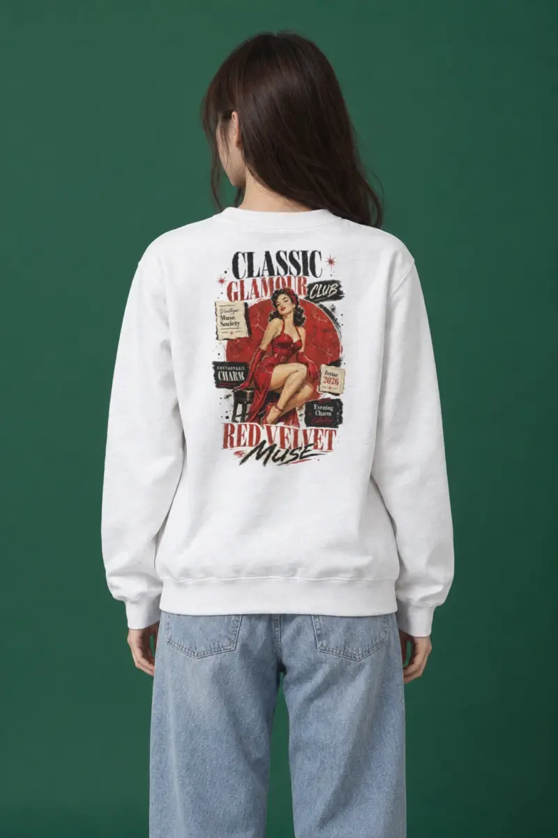 "Red Velvet Muse" Heavy Blend Unisex Crewneck Sweatshirt