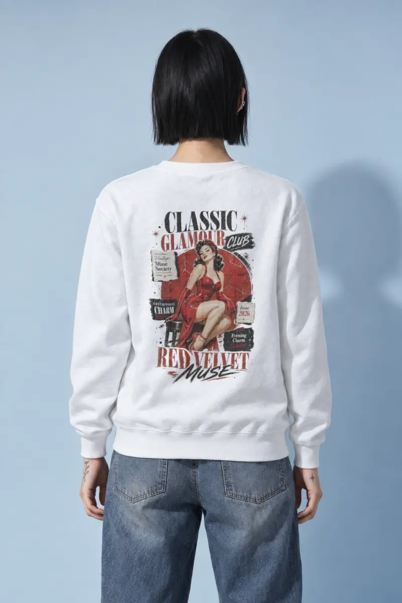 "Red Velvet Muse" Heavy Blend Unisex Crewneck Sweatshirt