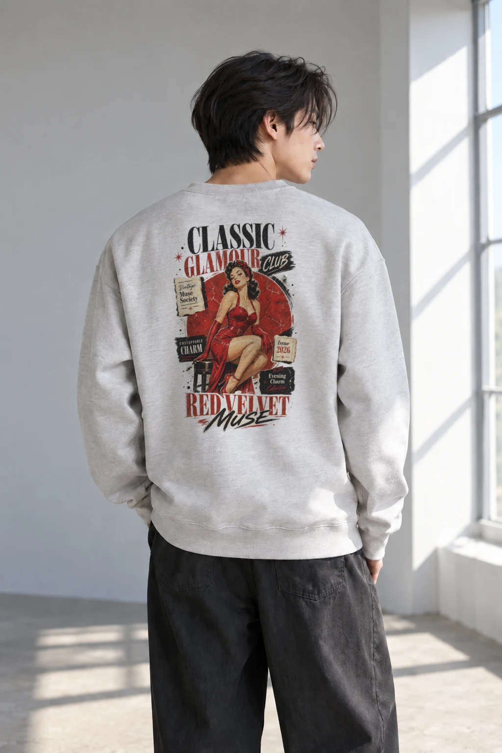 "Red Velvet Muse" Heavy Blend Unisex Crewneck Sweatshirt | Gildan 18000