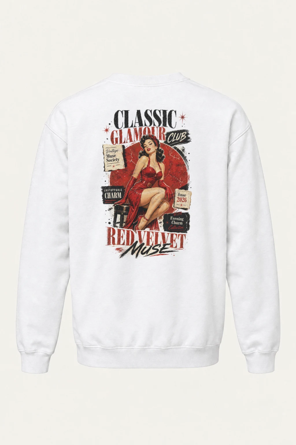 "Red Velvet Muse" Heavy Blend Unisex Crewneck Sweatshirt | Gildan 18000