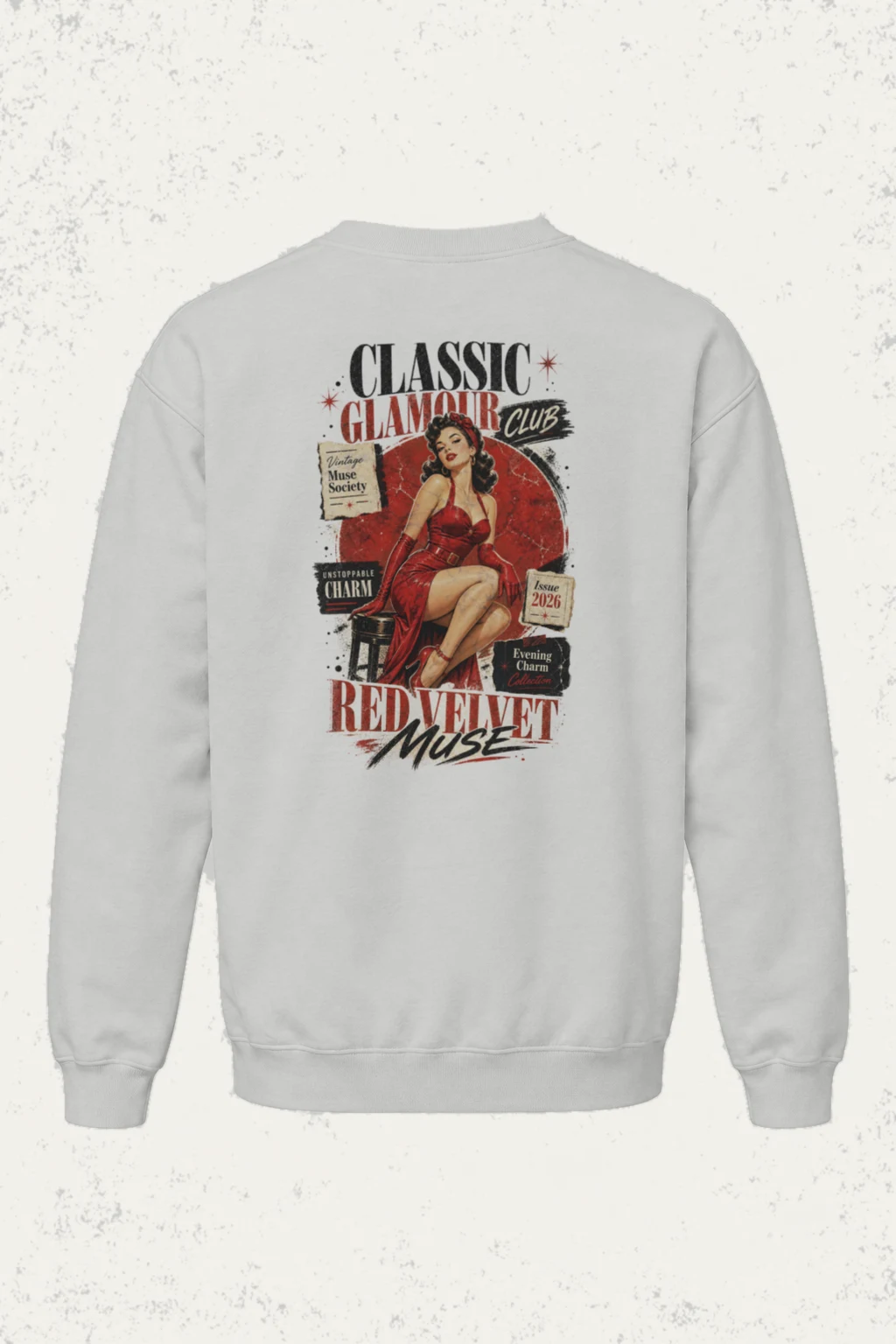 "Red Velvet Muse" Heavy Blend Unisex Crewneck Sweatshirt | Gildan 18000