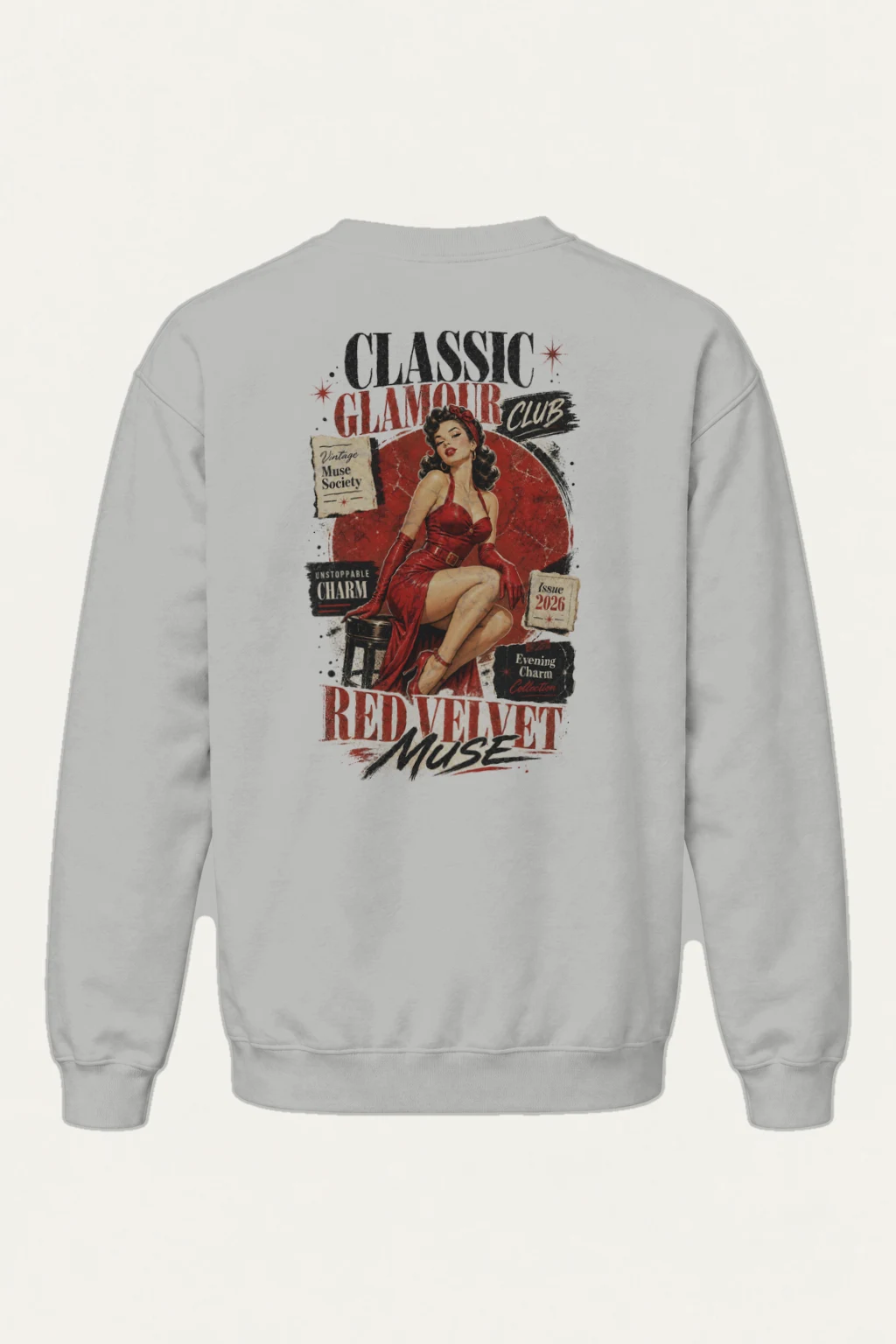 "Red Velvet Muse" Heavy Blend Unisex Crewneck Sweatshirt | Gildan 18000