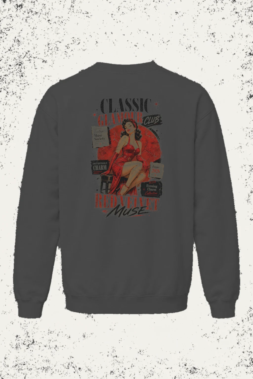 "Red Velvet Muse" Heavy Blend Unisex Crewneck Sweatshirt | Gildan 18000