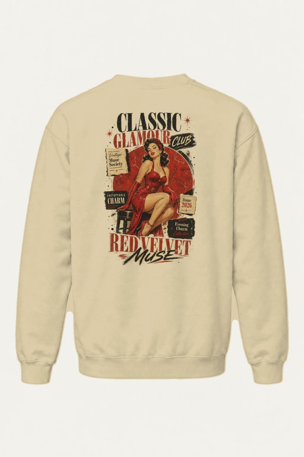 "Red Velvet Muse" Heavy Blend Unisex Crewneck Sweatshirt | Gildan 18000