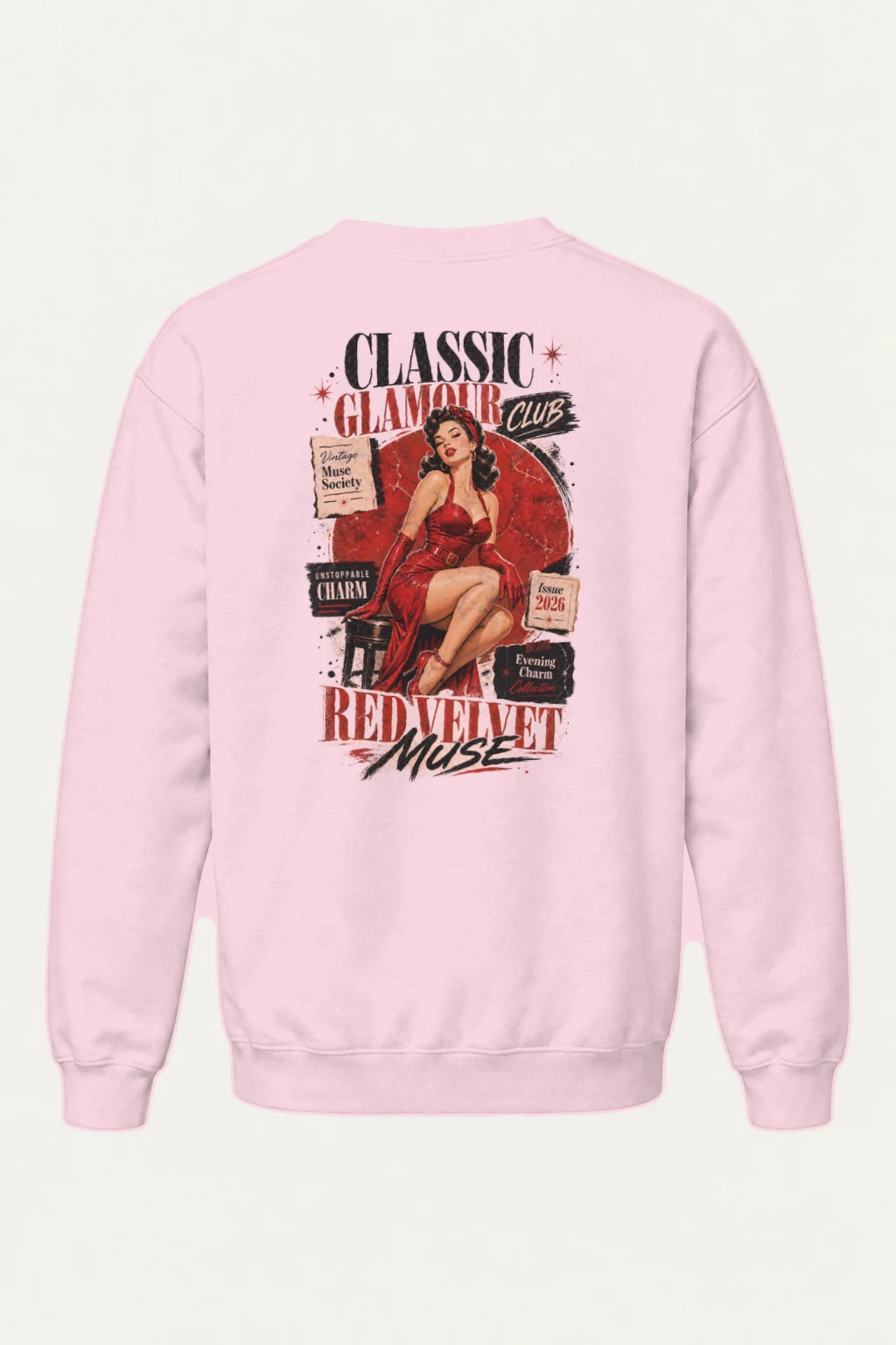 "Red Velvet Muse" Heavy Blend Unisex Crewneck Sweatshirt | Gildan 18000