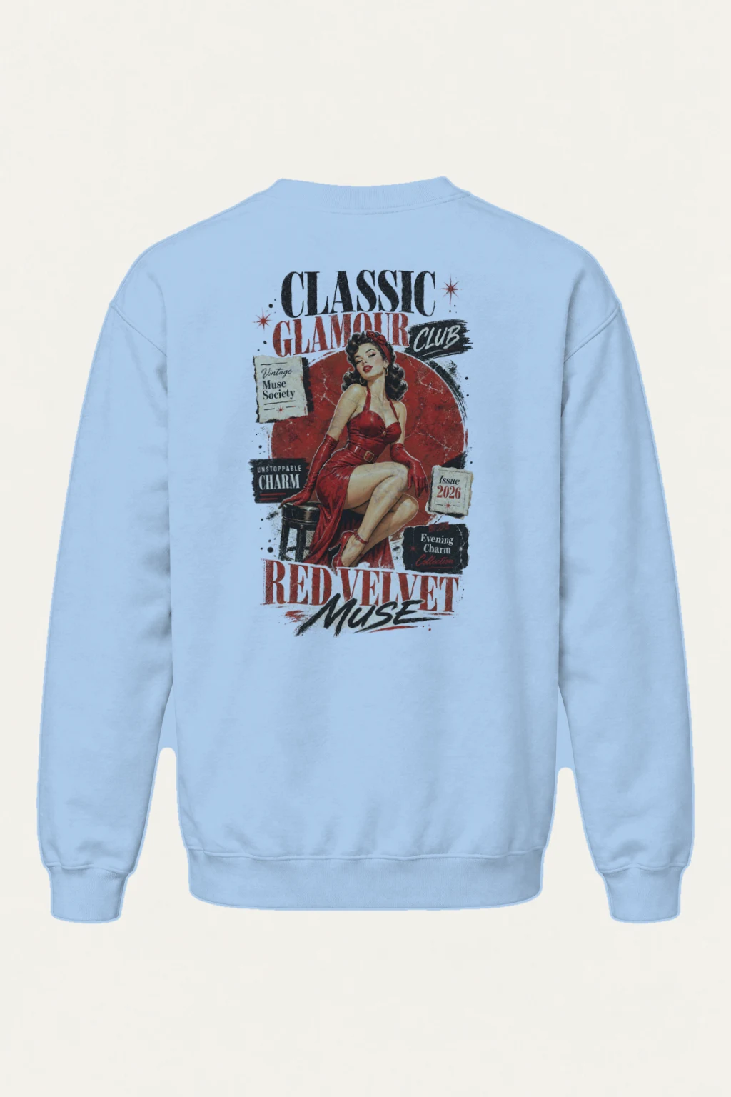 "Red Velvet Muse" Heavy Blend Unisex Crewneck Sweatshirt | Gildan 18000