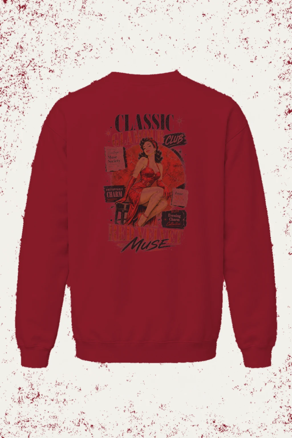 "Red Velvet Muse" Heavy Blend Unisex Crewneck Sweatshirt | Gildan 18000