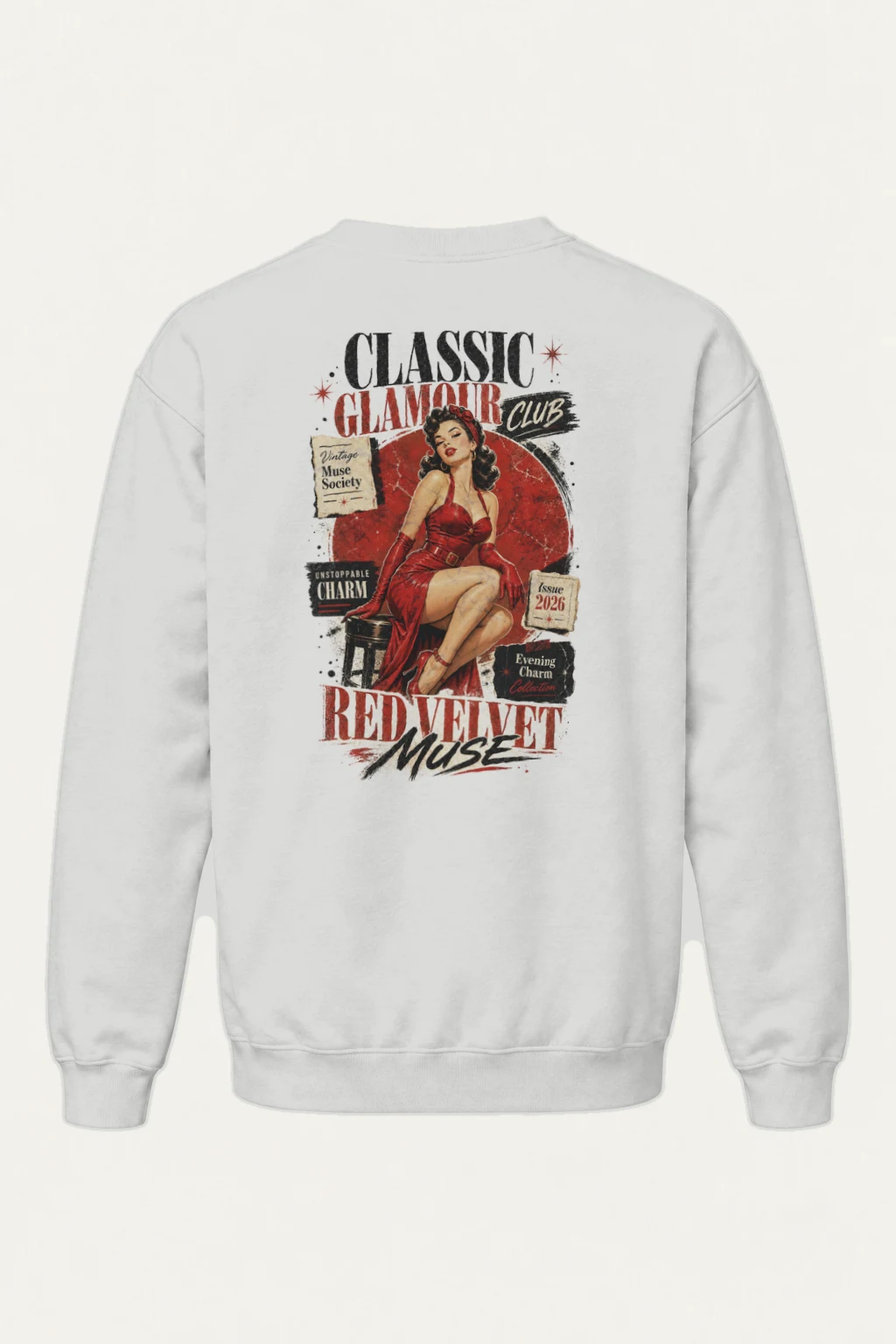 "Red Velvet Muse" Heavy Blend Unisex Crewneck Sweatshirt | Gildan 18000
