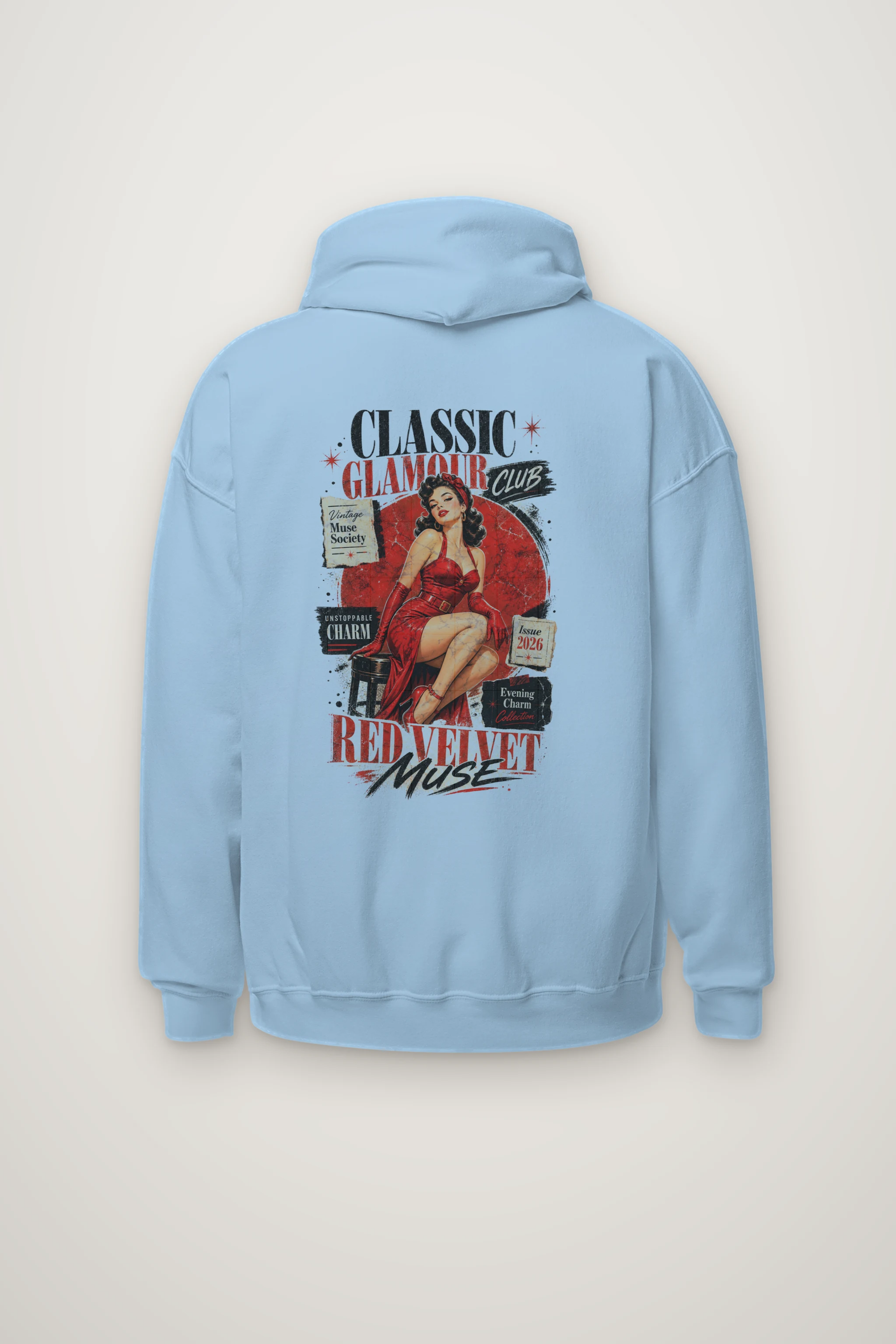 "Red Velvet Muse" Heavy Blend Unisex Pullover Hoodie