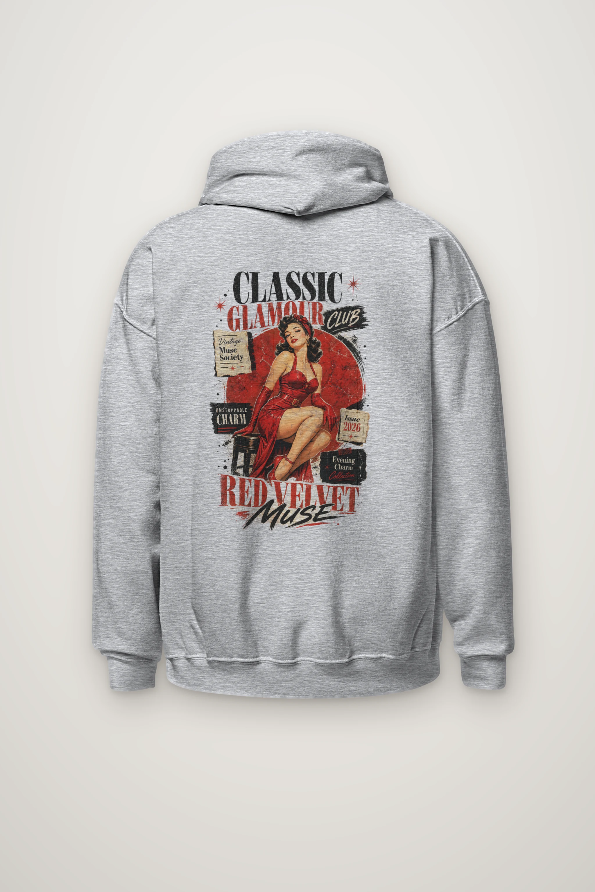 "Red Velvet Muse" Heavy Blend Unisex Pullover Hoodie