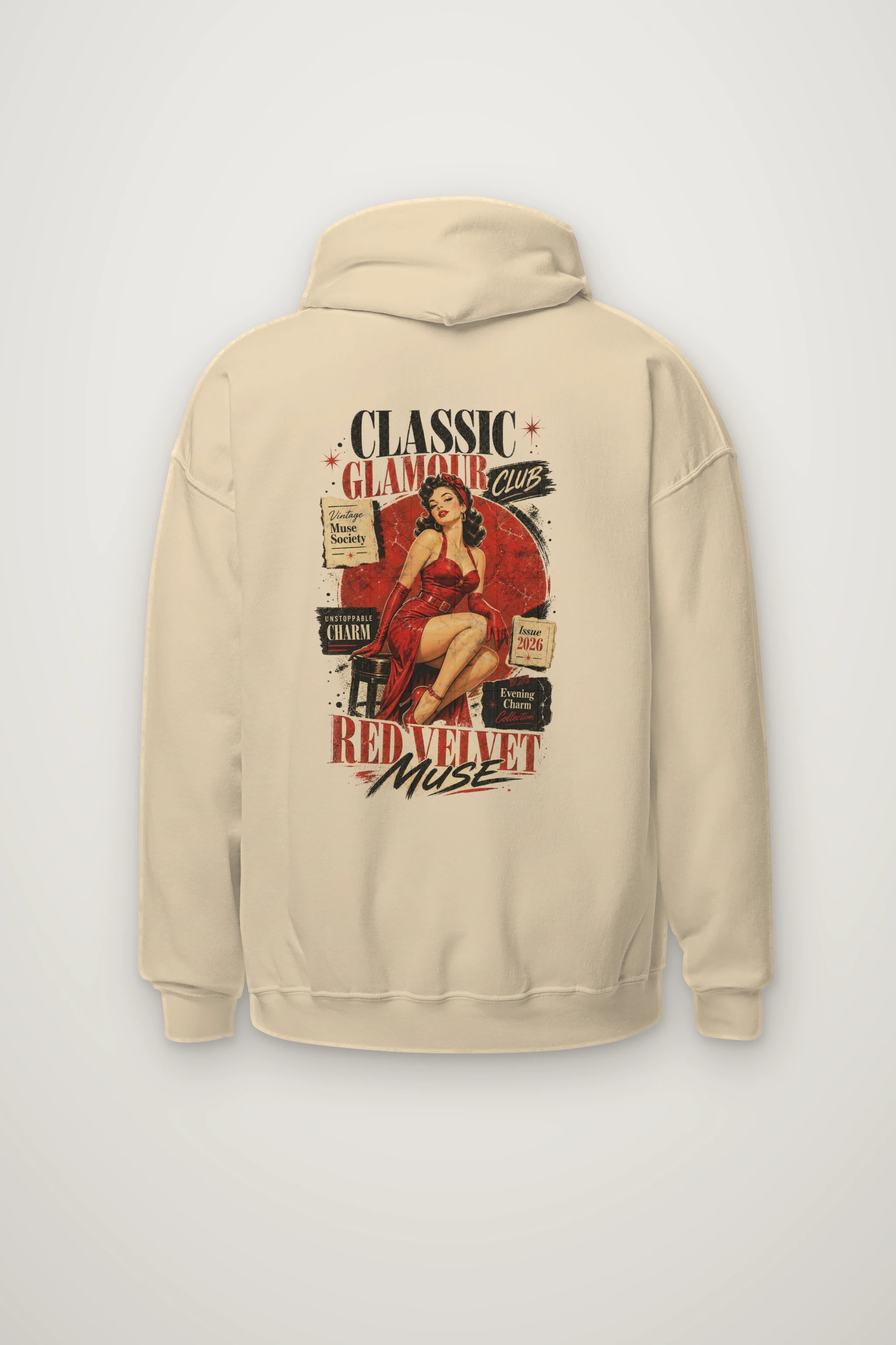 "Red Velvet Muse" Heavy Blend Unisex Pullover Hoodie