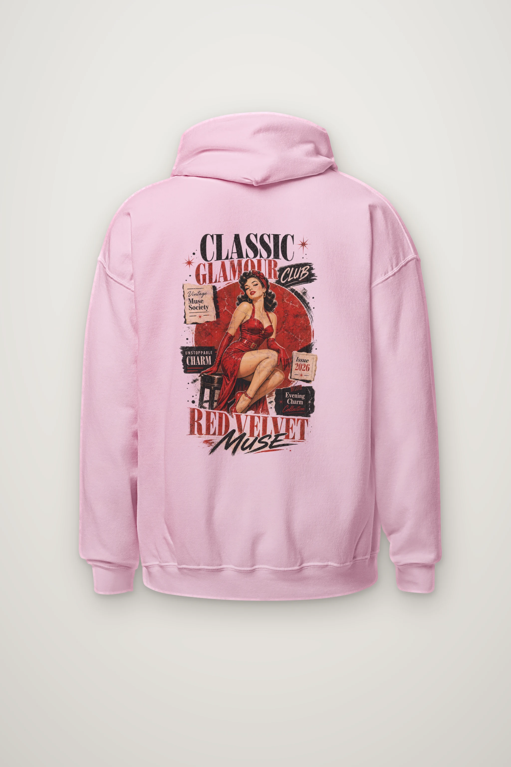 "Red Velvet Muse" Heavy Blend Unisex Pullover Hoodie