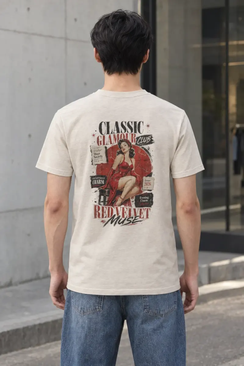 "Red Velvet Muse" Heavyweight Unisex Crewneck T-shirt