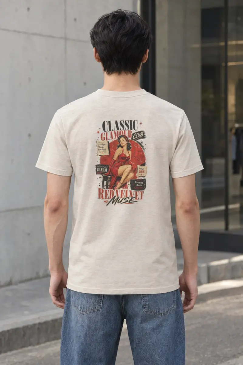 "Red Velvet Muse" Heavyweight Unisex Crewneck T-shirt