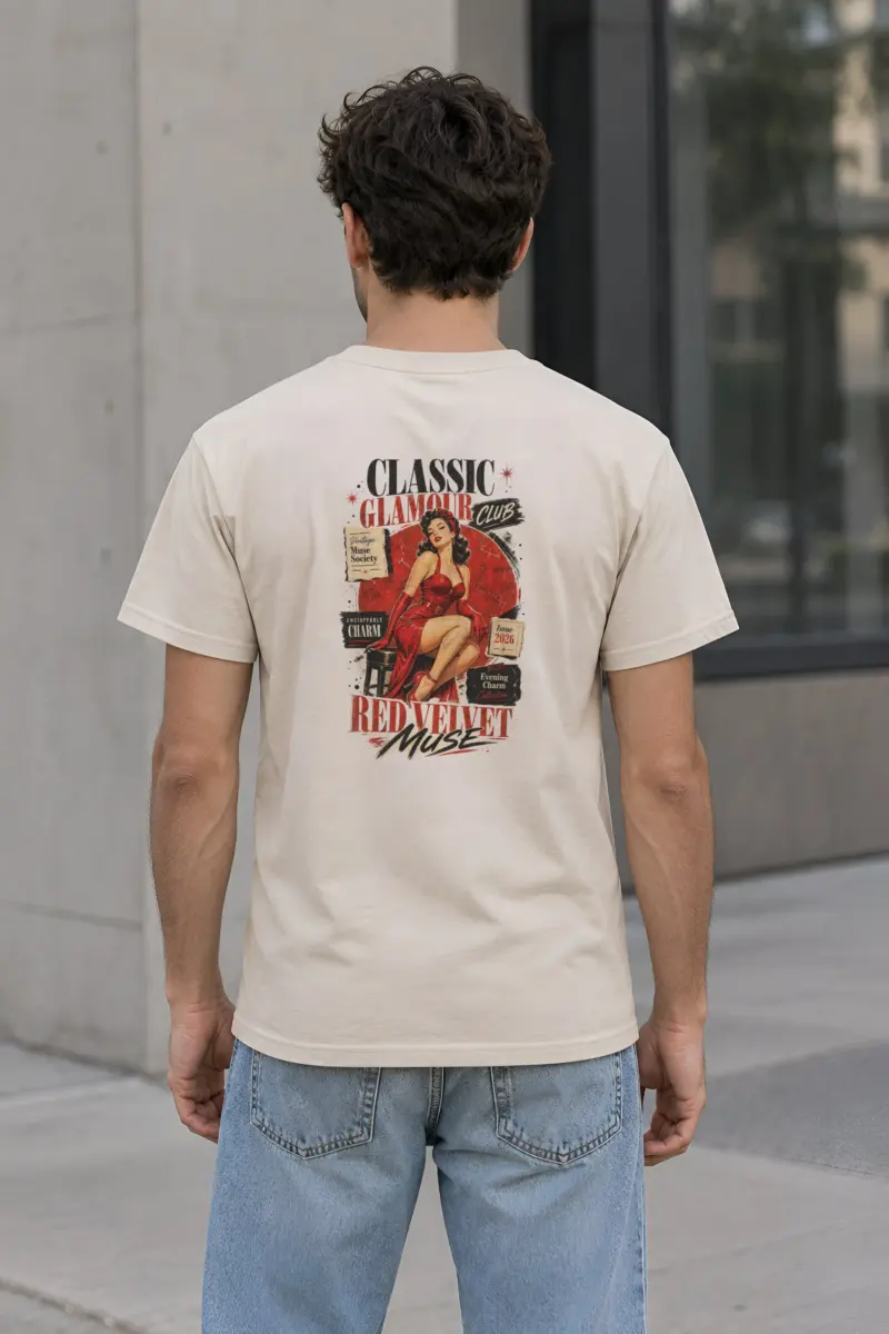 "Red Velvet Muse" Heavyweight Unisex Crewneck T-shirt