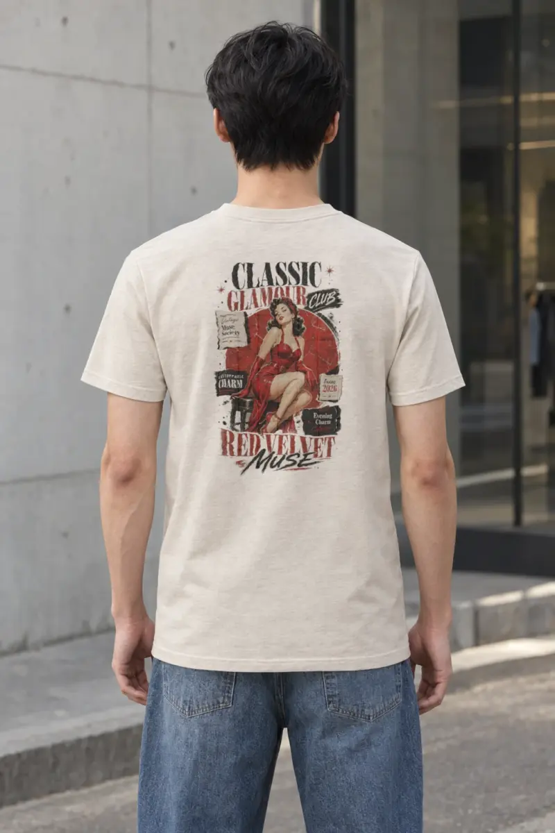 "Red Velvet Muse" Heavyweight Unisex Crewneck T-shirt