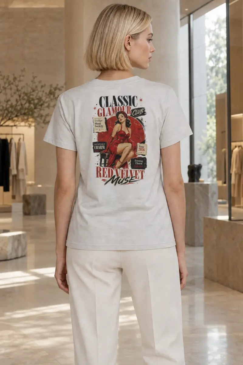 "Red Velvet Muse" Heavyweight Unisex Crewneck T-shirt | Gildan 5000