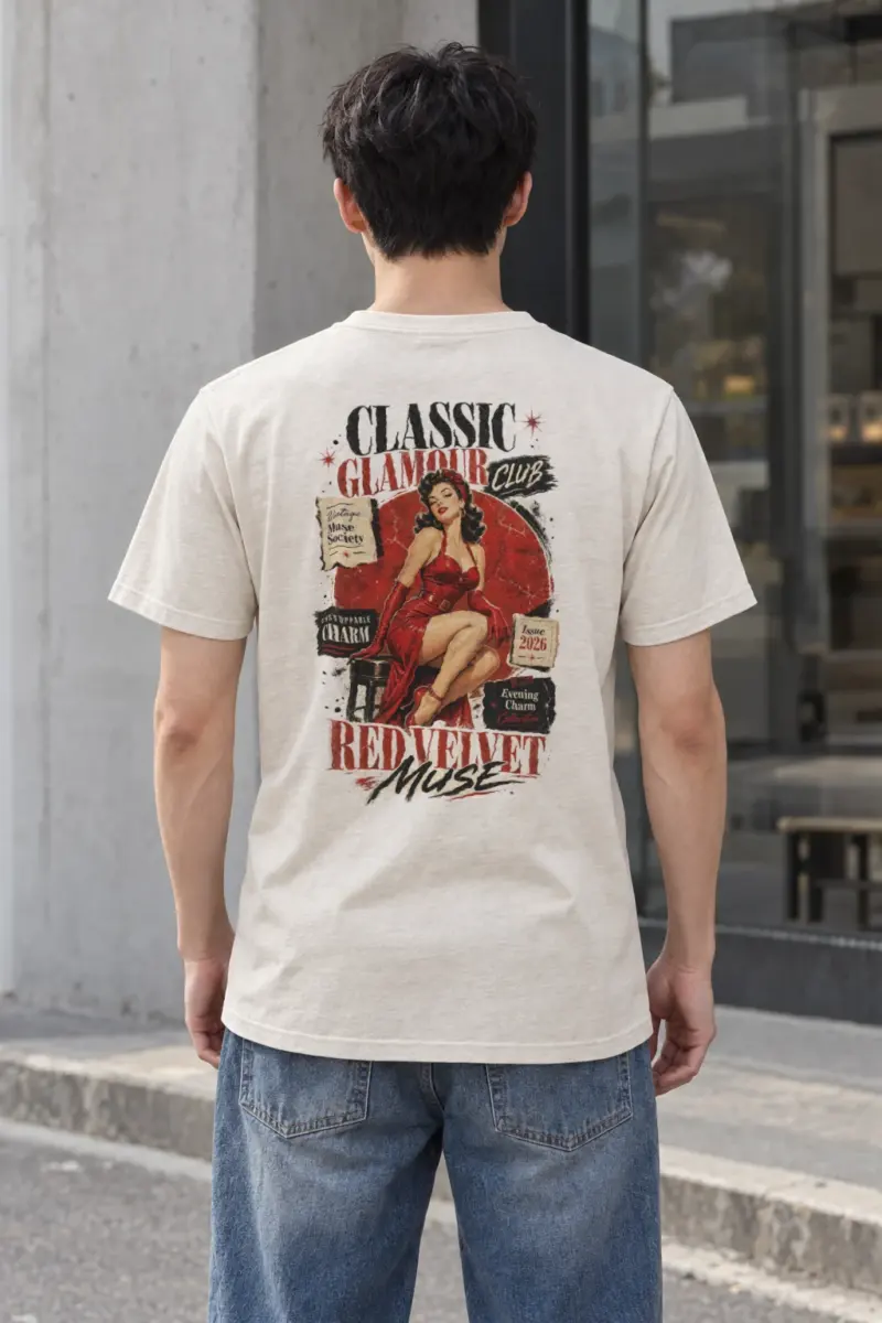 "Red Velvet Muse" Heavyweight Unisex Crewneck T-shirt | Gildan 5000