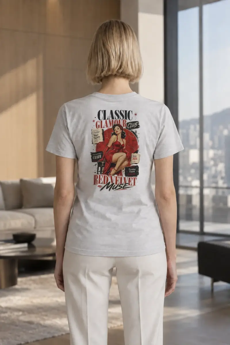"Red Velvet Muse" Heavyweight Unisex Crewneck T-shirt | Gildan 5000