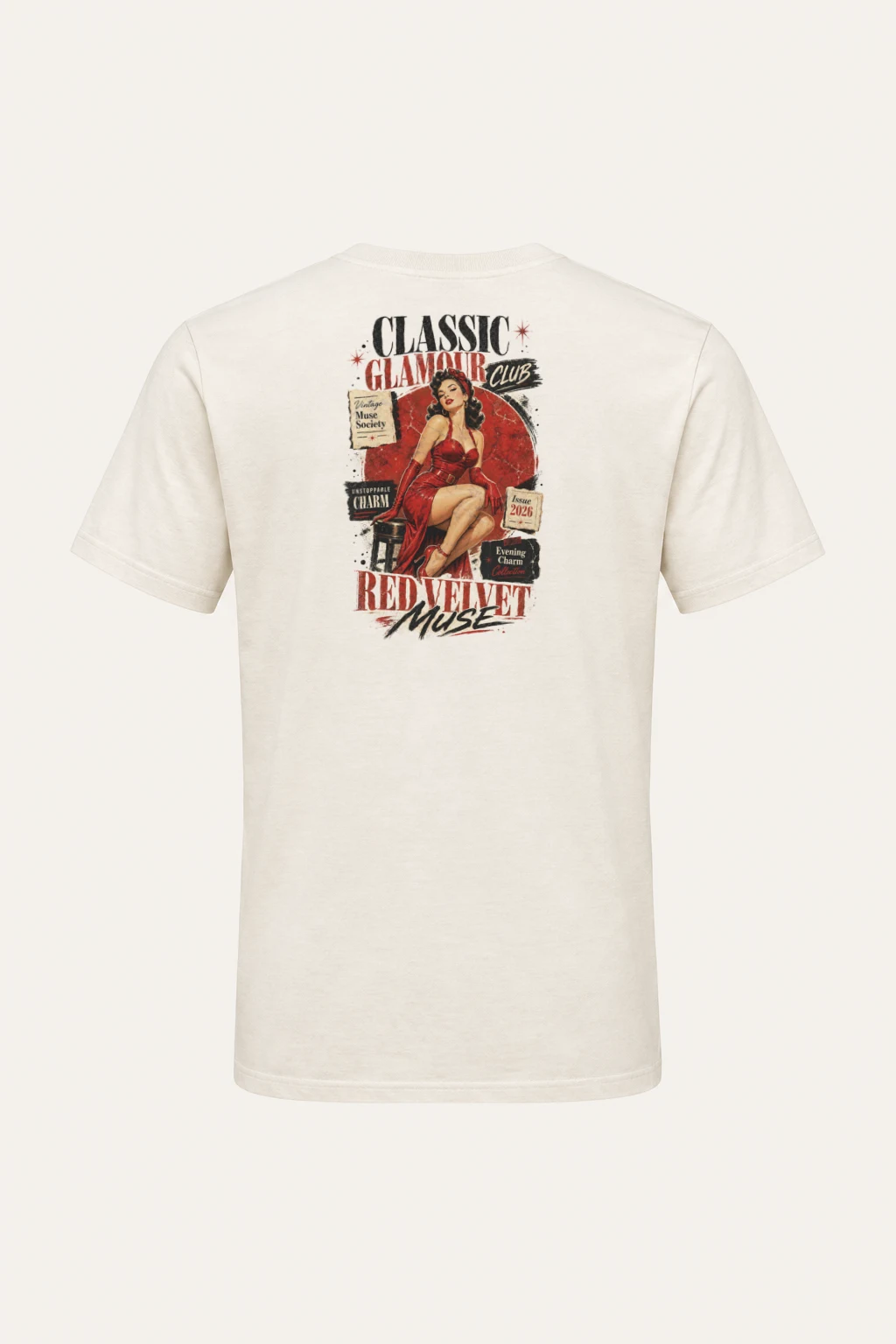"Red Velvet Muse" Heavyweight Unisex Crewneck T-shirt | Gildan 5000