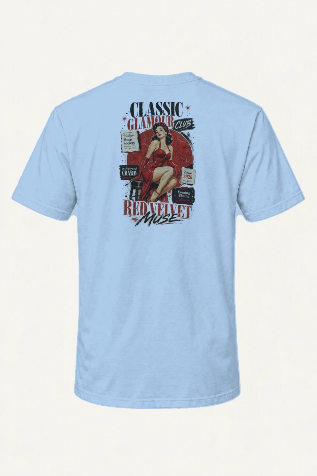 "Red Velvet Muse" Heavyweight Unisex Crewneck T-shirt | Gildan 5000