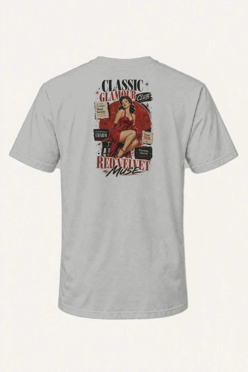 "Red Velvet Muse" Heavyweight Unisex Crewneck T-shirt | Gildan 5000