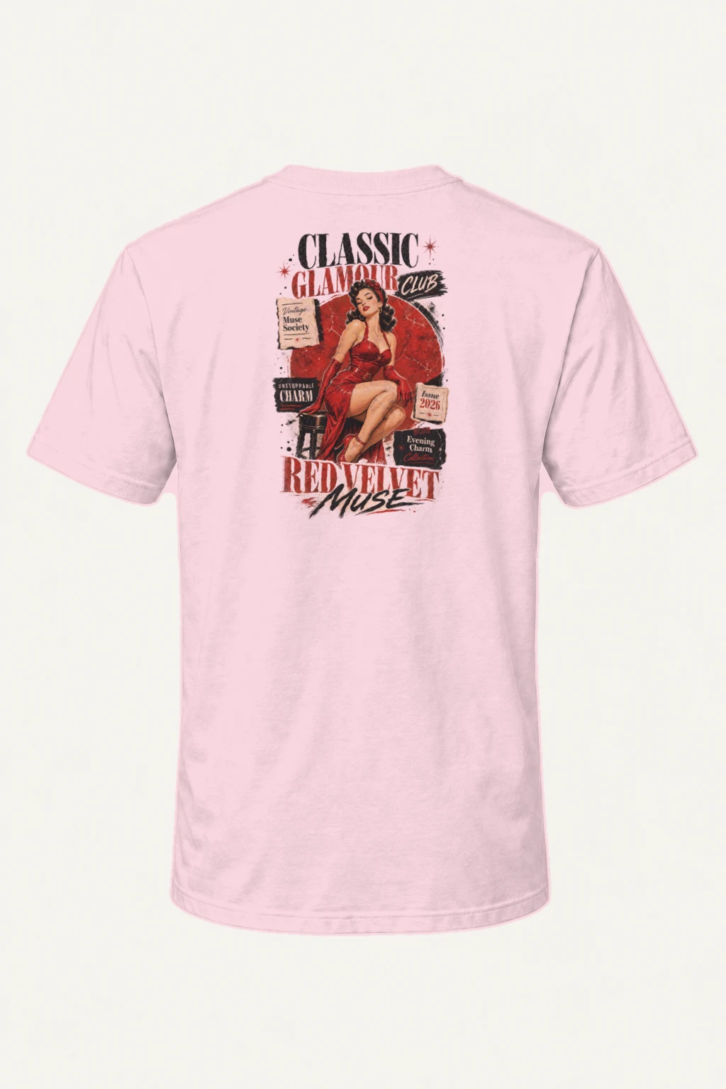 "Red Velvet Muse" Heavyweight Unisex Crewneck T-shirt | Gildan 5000