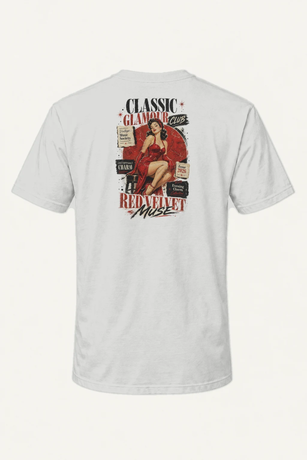 "Red Velvet Muse" Heavyweight Unisex Crewneck T-shirt | Gildan 5000