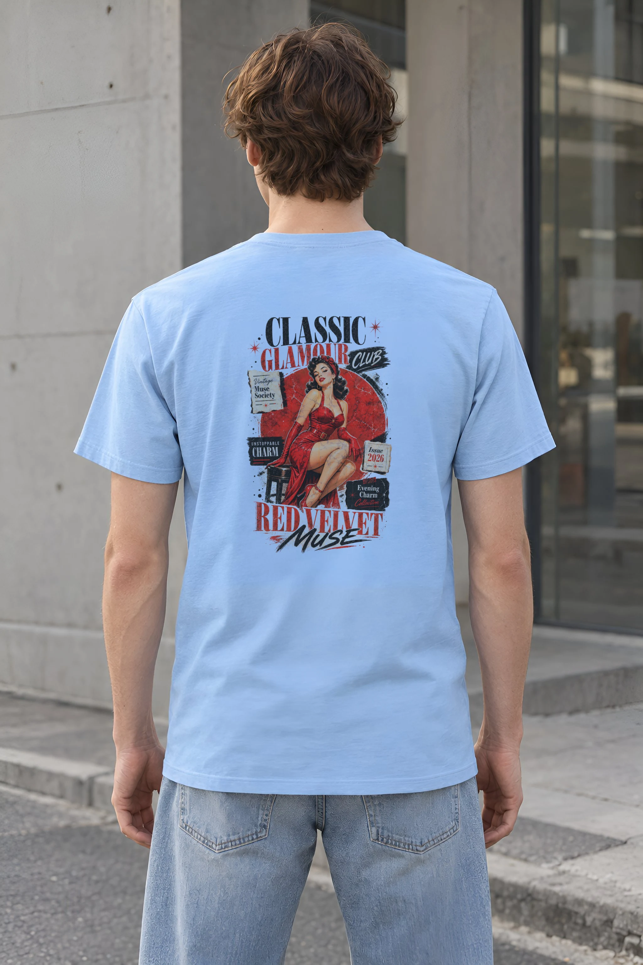 "Red Velvet Muse" Heavyweight Unisex Crewneck T-shirt