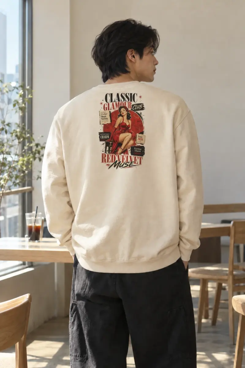 "Red Velvet Muse" Unisex Sponge Fleece Crewneck Sweatshirt | Bella + Canvas 3901