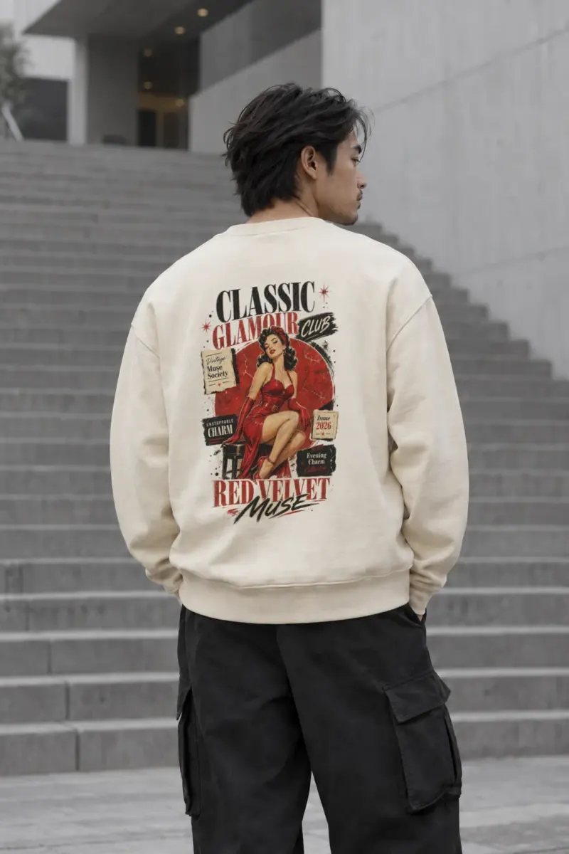 "Red Velvet Muse" Unisex Sponge Fleece Crewneck Sweatshirt | Bella + Canvas 3901