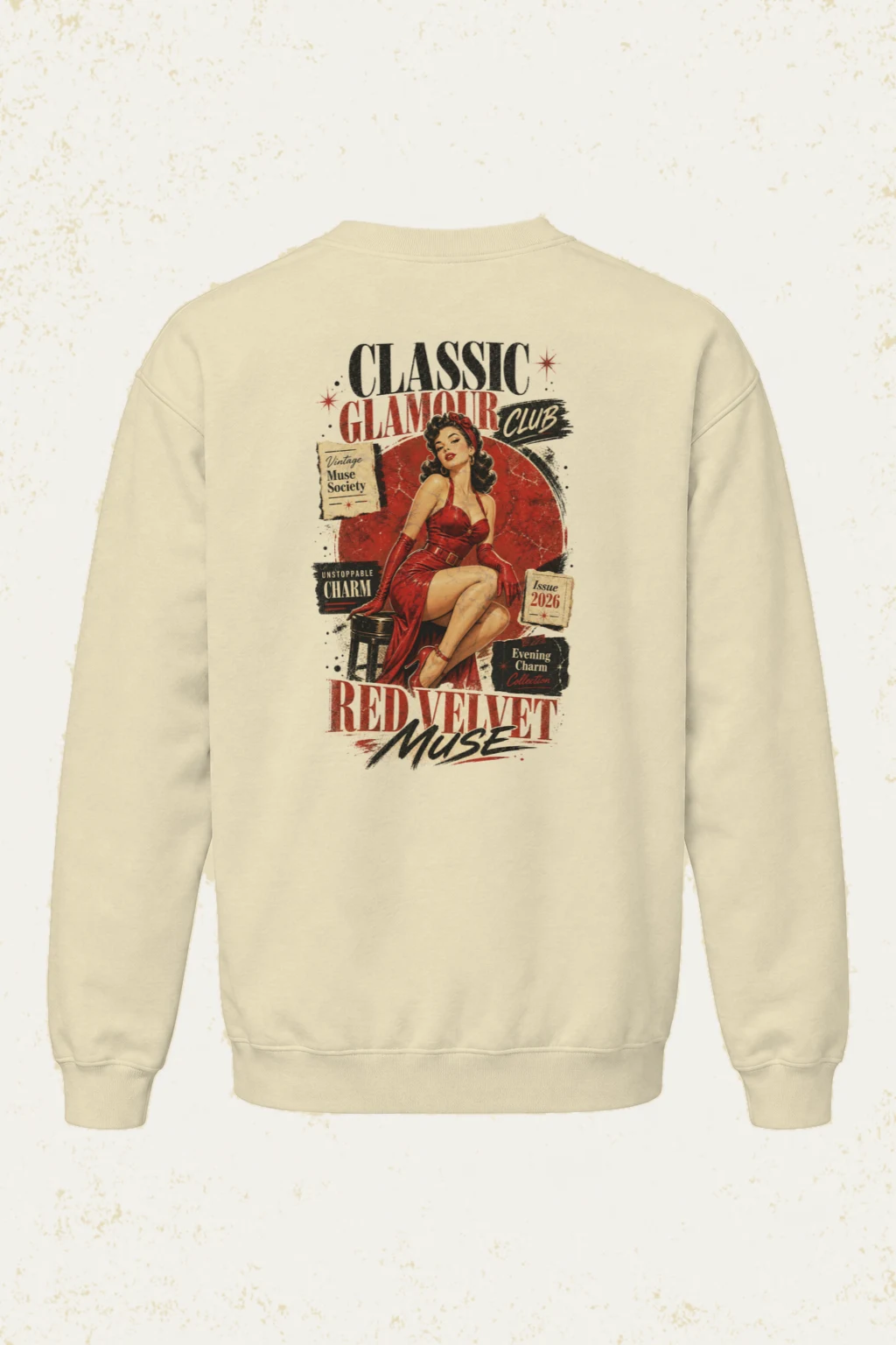 "Red Velvet Muse" Unisex Sponge Fleece Crewneck Sweatshirt | Bella + Canvas 3901