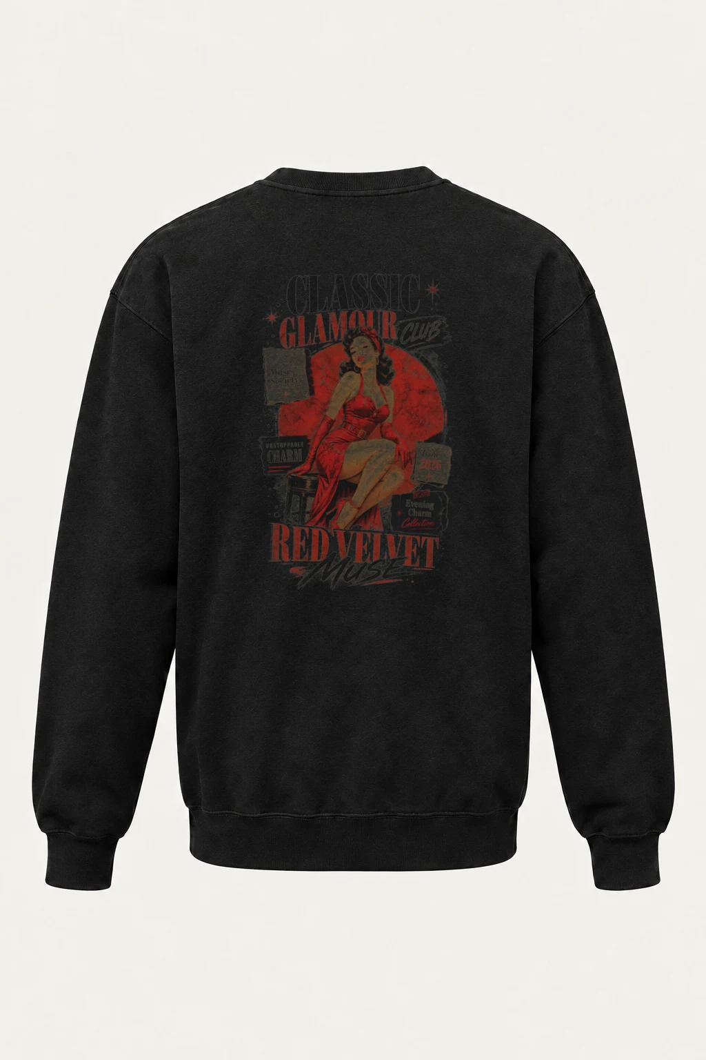 "Red Velvet Muse" Unisex Sponge Fleece Crewneck Sweatshirt | Bella + Canvas 3901