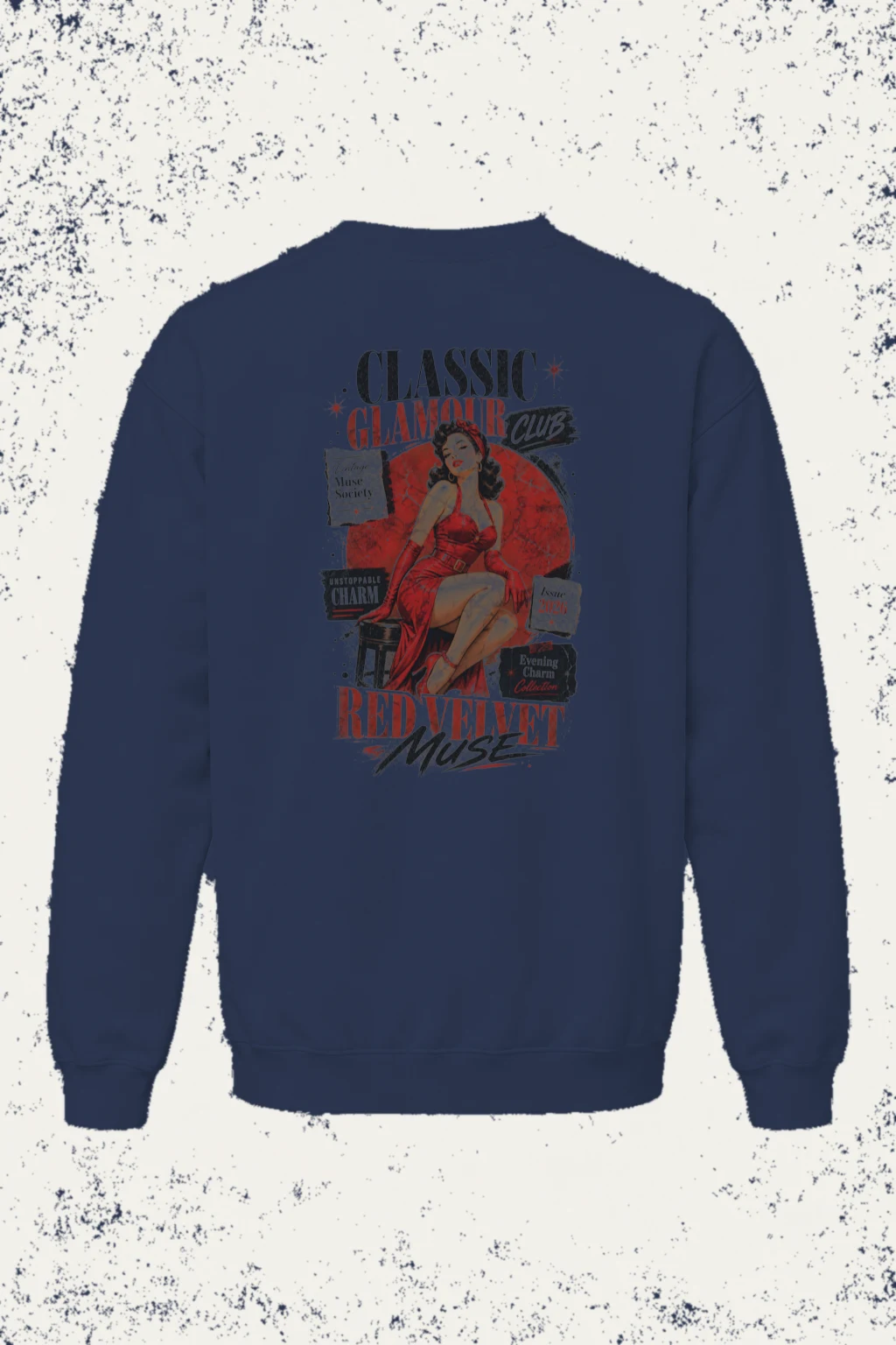 "Red Velvet Muse" Unisex Sponge Fleece Crewneck Sweatshirt | Bella + Canvas 3901
