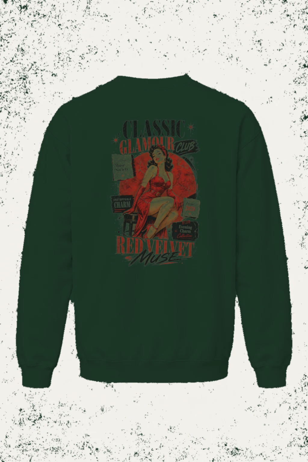 "Red Velvet Muse" Unisex Sponge Fleece Crewneck Sweatshirt | Bella + Canvas 3901