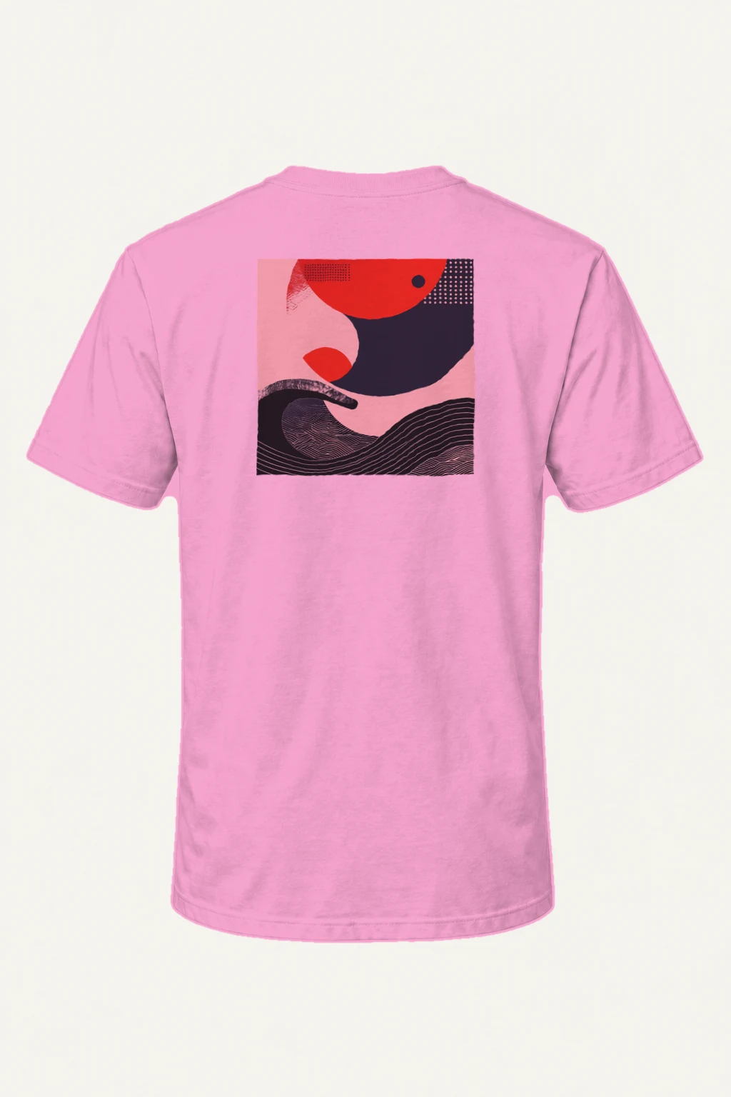 "Red Wave Geometry" Heavyweight Unisex Crewneck T-shirt | Gildan 5000