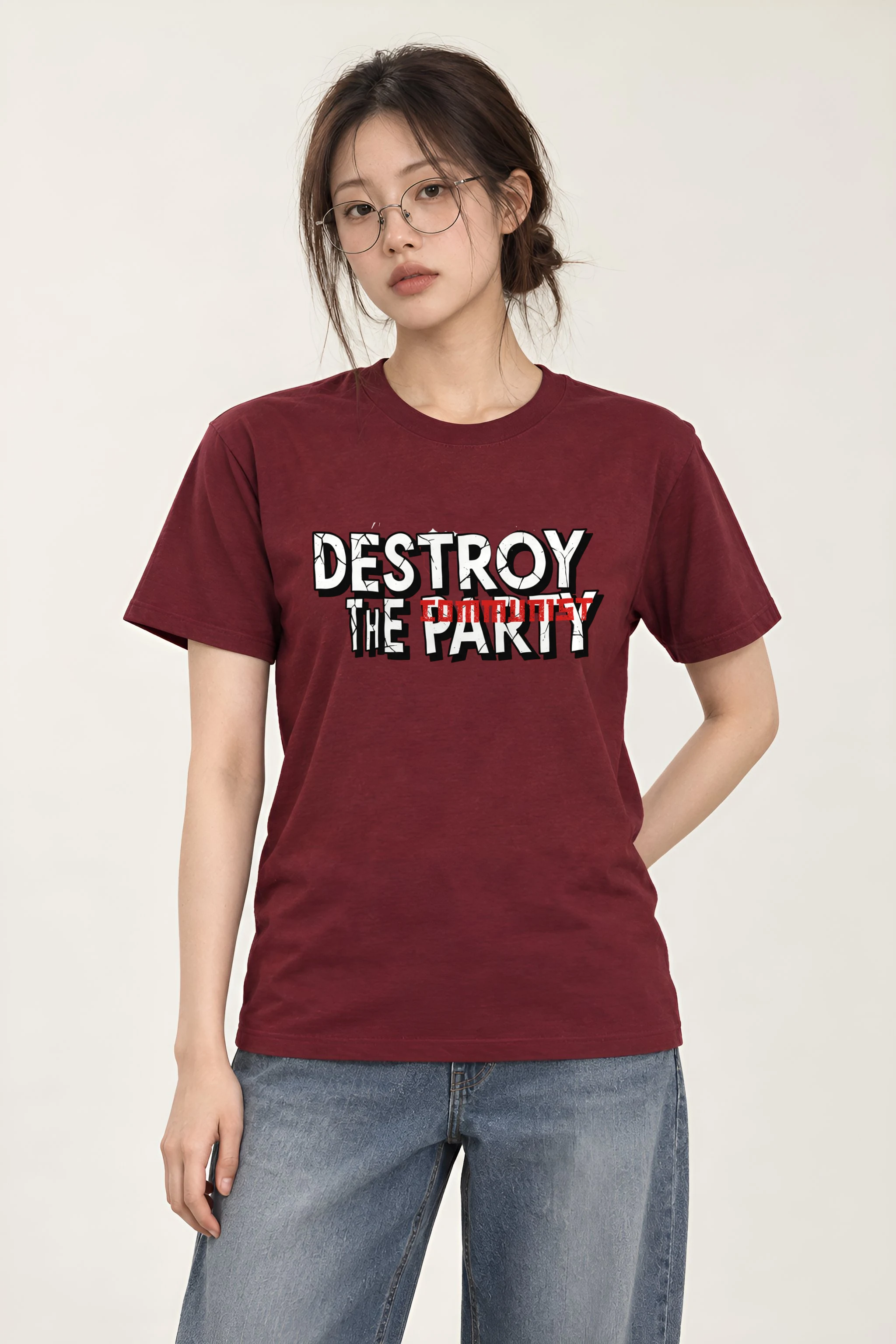 "Redline Resistance" Heavyweight Unisex Crewneck T-shirt