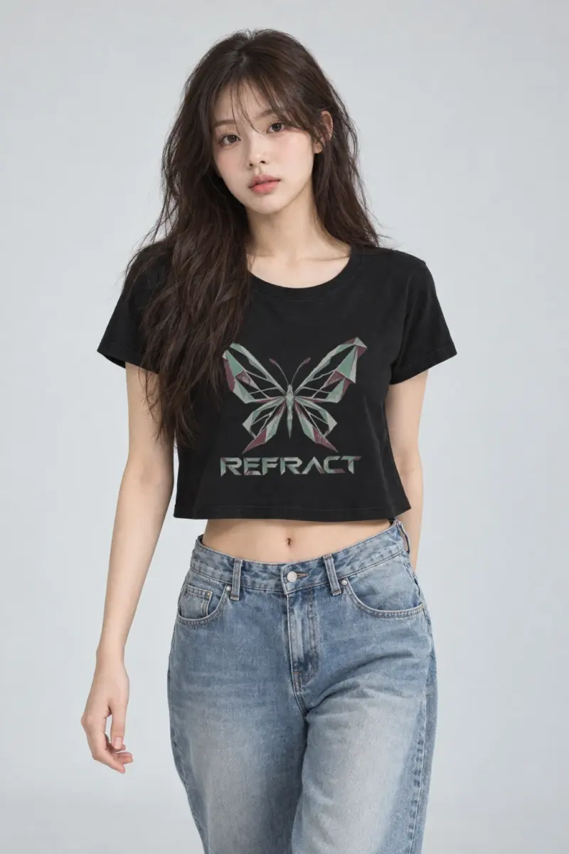 "Refract Butterfly" Women's Crop Tee