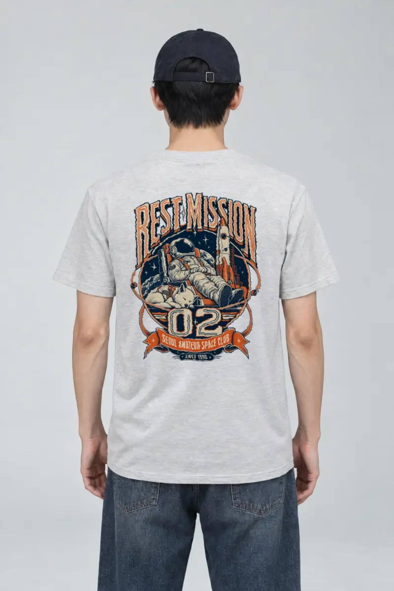 “Rest Mission 02” Heavyweight Unisex Crewneck T-shirt | Gildan 5000