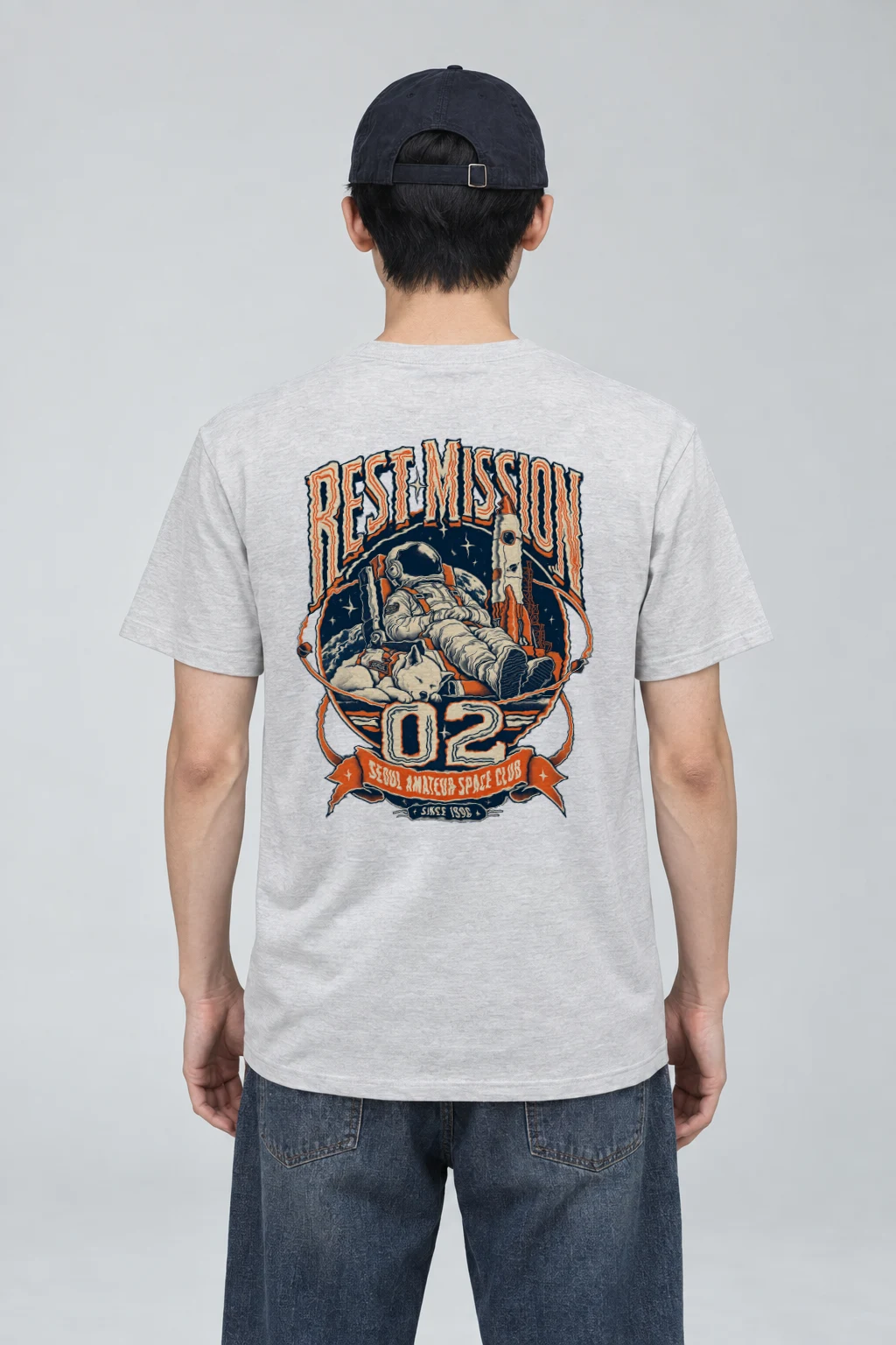 "Rest Mission 02" Heavyweight Unisex Crewneck T-shirt | Gildan 5000