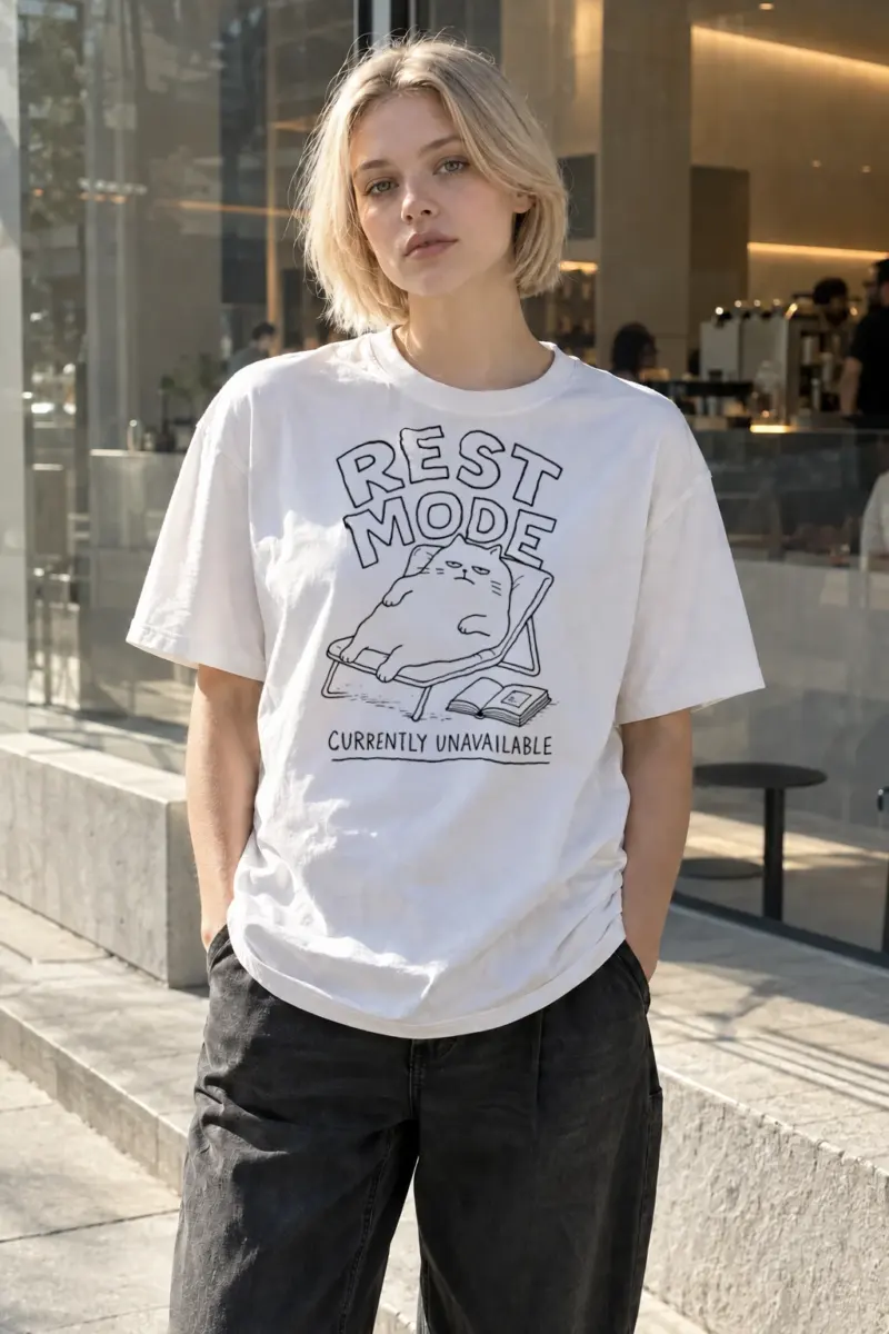 "Rest Mode" Heavyweight Unisex Crewneck T-shirt | Gildan 5000