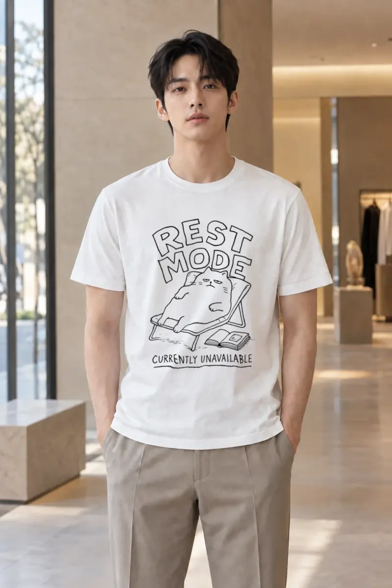 "Rest Mode" Heavyweight Unisex Crewneck T-shirt | Gildan 5000